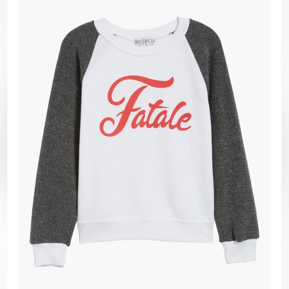 Wildfox Fatale Fleece Sleeve Sweatshirt from Nordstrom - S, Excellent condition!